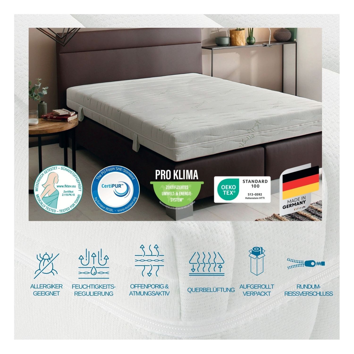 Kaltschaummatratze Active Greenfirst, CertiPUR zertifiziert 7-Zonen, Beco, günstig online kaufen