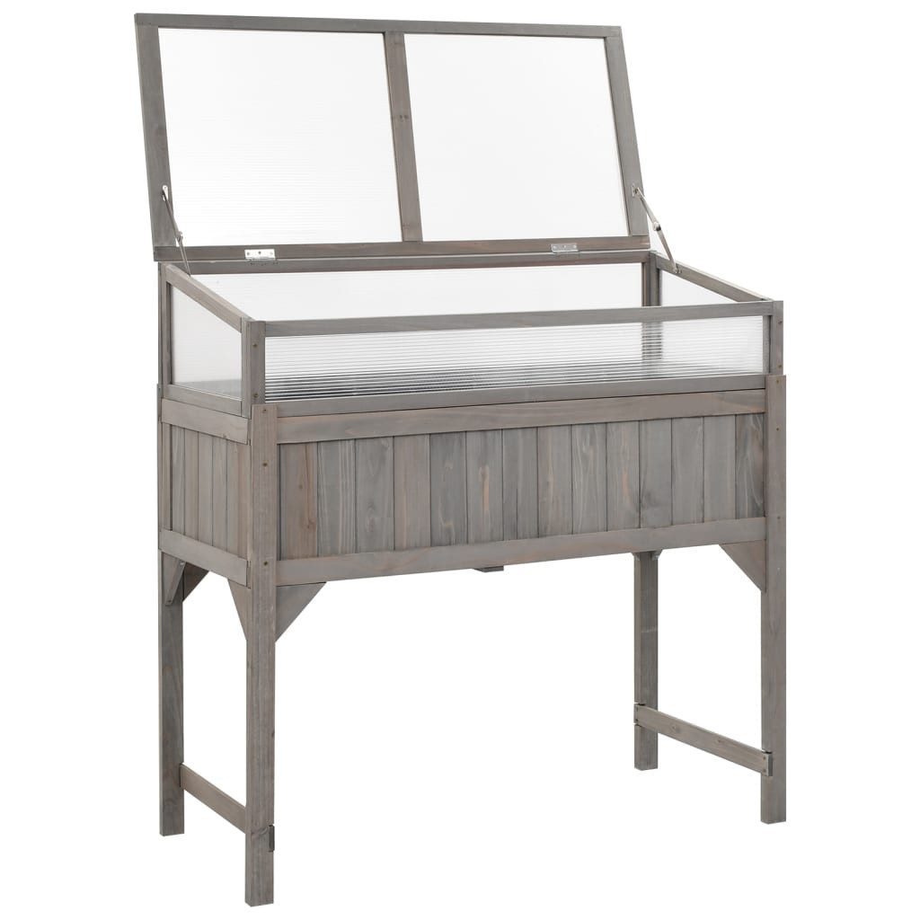 vidaXL Hochbeet, Kräuterhochbeet mit Gewächshaus 110x54x120 cm Massivholz Tanne  | Rabatt: 45%