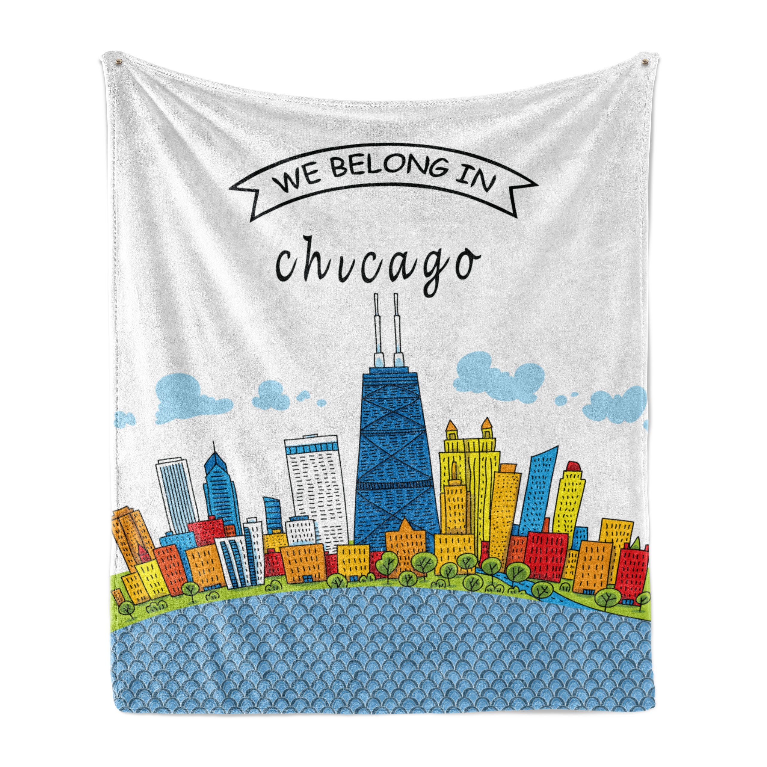 und Gemütlicher den Abakuhaus, Plüsch für Chicago Außenbereich, Innen- USA Wohndecke Cartoon Landschaft