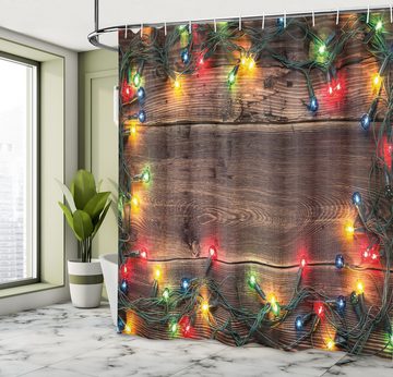 Abakuhaus Duschvorhang Moderner Digitaldruck mit 12 Haken auf Stoff Wasser Resistent Breite 175 cm, Höhe 180 cm, Weihnachten Landschaft