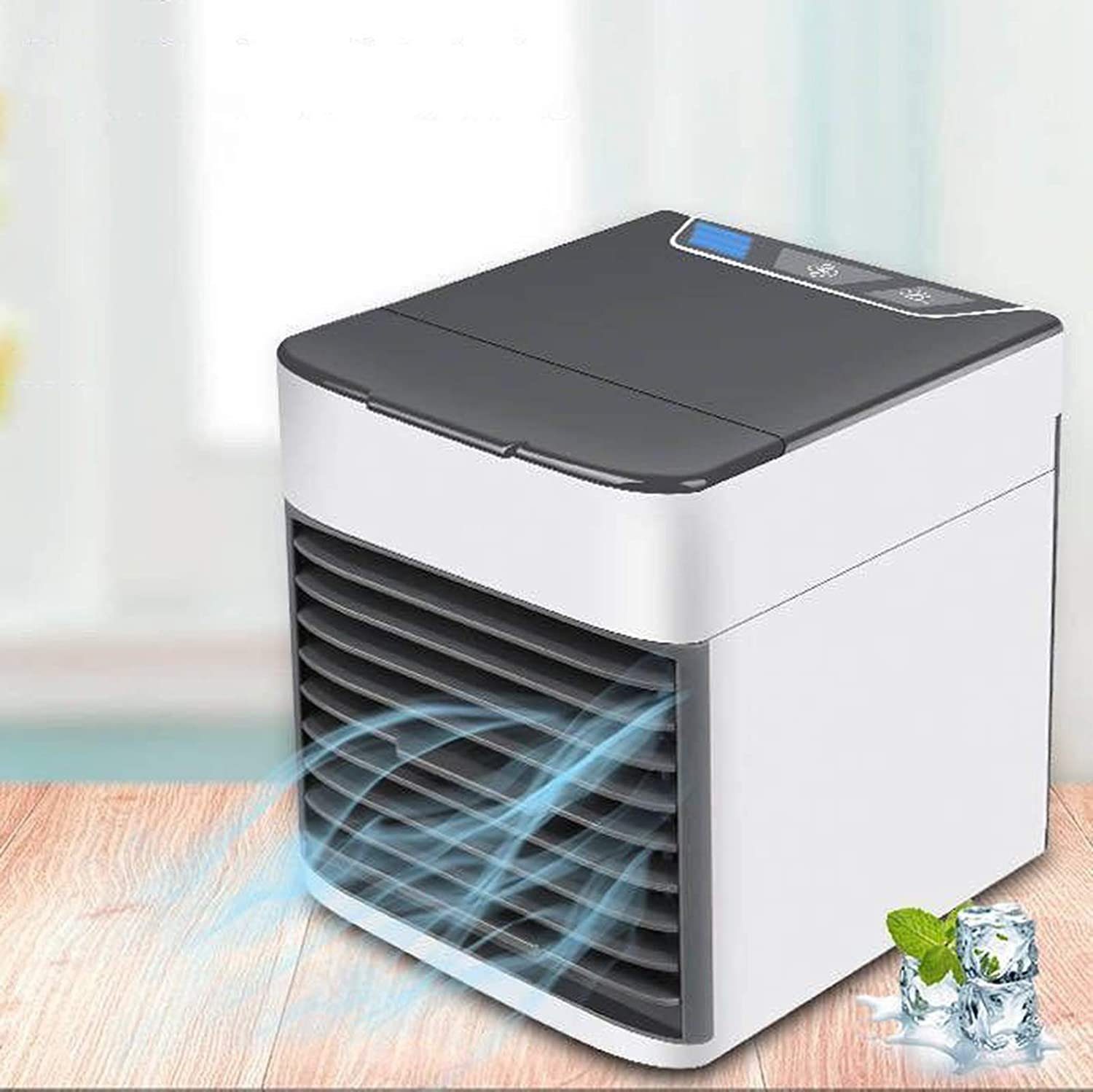 MAVURA Tischventilator ARCTIC Mini Klimaanlage Air Cooler Luftkühler Klimagerät, USB LED Luftbefeuchter Luft Befeuchter Kühler mit Wasser