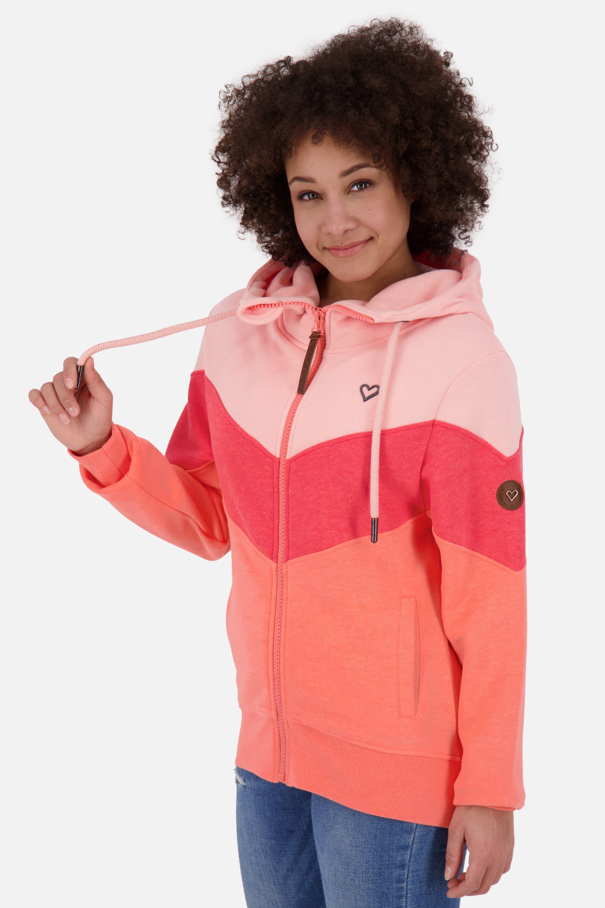 Alife & Kickin Kapuzensweatjacke Hooded Sweatjacket A peach StellinaAK melange Damen