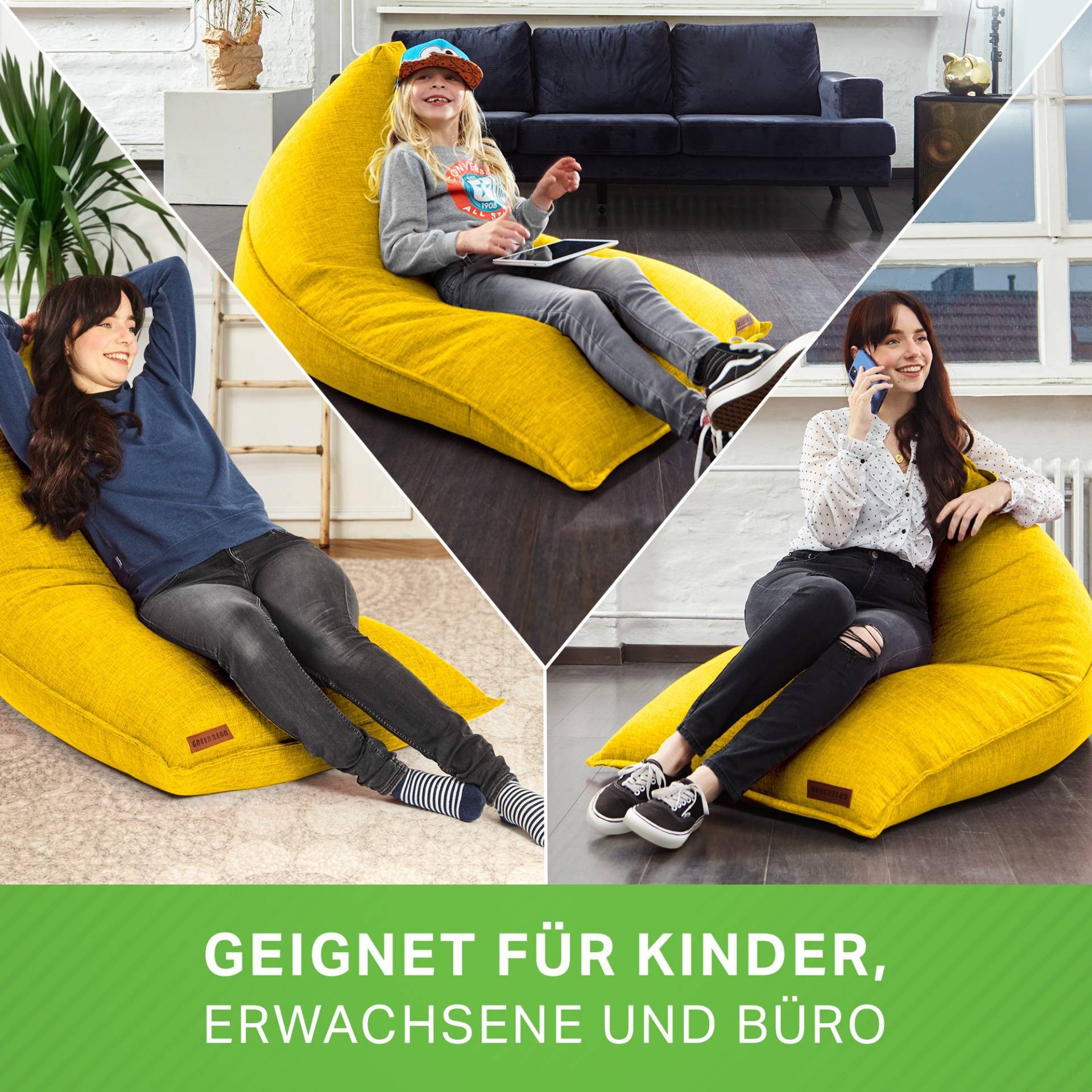 Green Bean Sitzsack Indoor XXL Sitzsack 150x100x100cm (Indoor XXL Sitzsack günstig online kaufen