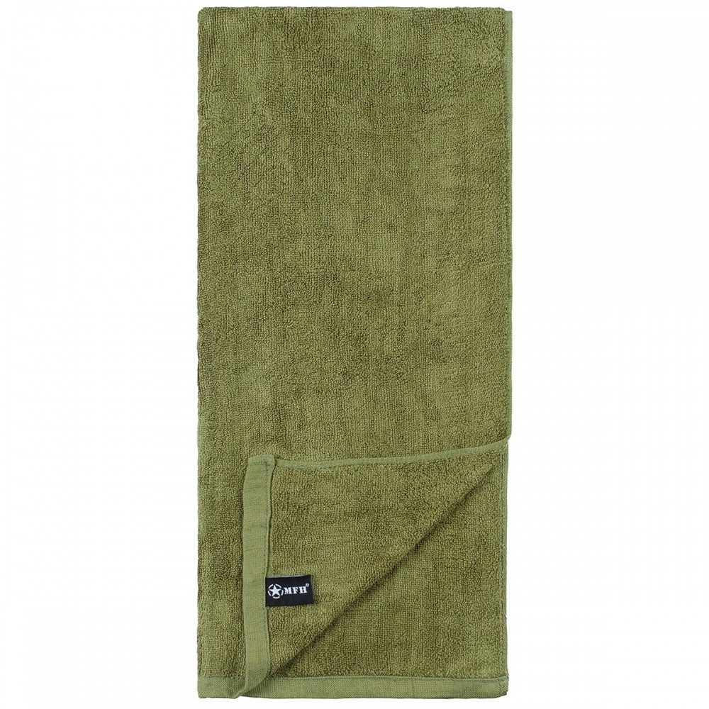 MFH Handtuch MFH Handtuch Frottee oliv 110 x 50 cm - Outdoor, 100 % Baumwolle (Handtuch)