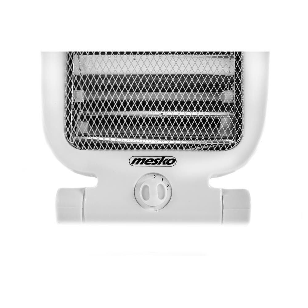 Mesko Heizstrahler MS 7710 Quarzheizer, elektrischer Heizstrahler mit 2 Heizstufen, 800 W, 2 Quarzlampen, Kippschutz, Tragegriff für Zuhause & Büro, Weiß