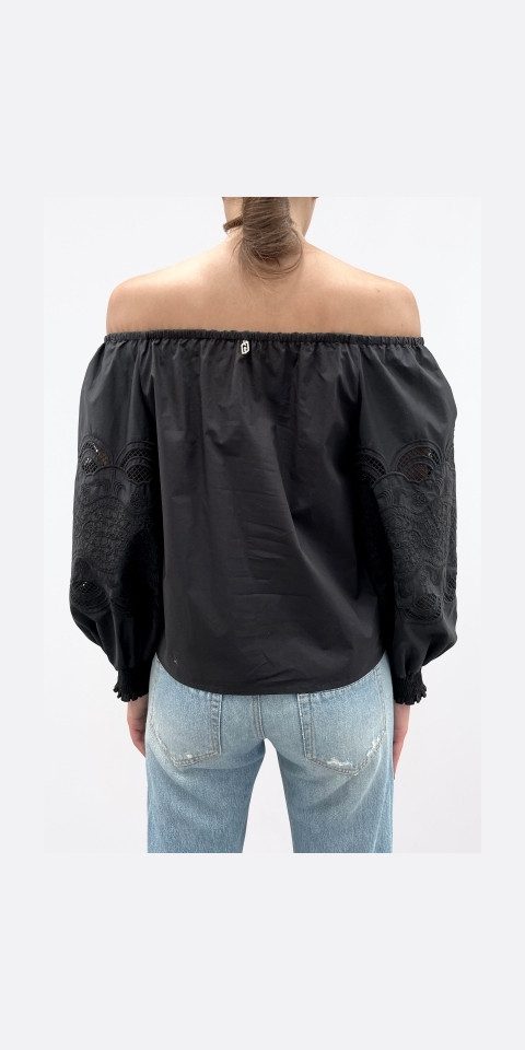 Liu Jo Tunikashirt - schulterfreie Liu Jo Tunikabluse mit Stickerei