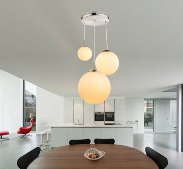 Globo Hängeleuchte Hängeleuchte Esszimmer Pendelleuchte Wohnzimmer Hängelampe Kugeln, 3 flammig, Glas, LED wechselbar, Warmweiß, Pendellampe, Schlafzimmer, Küche, Flur