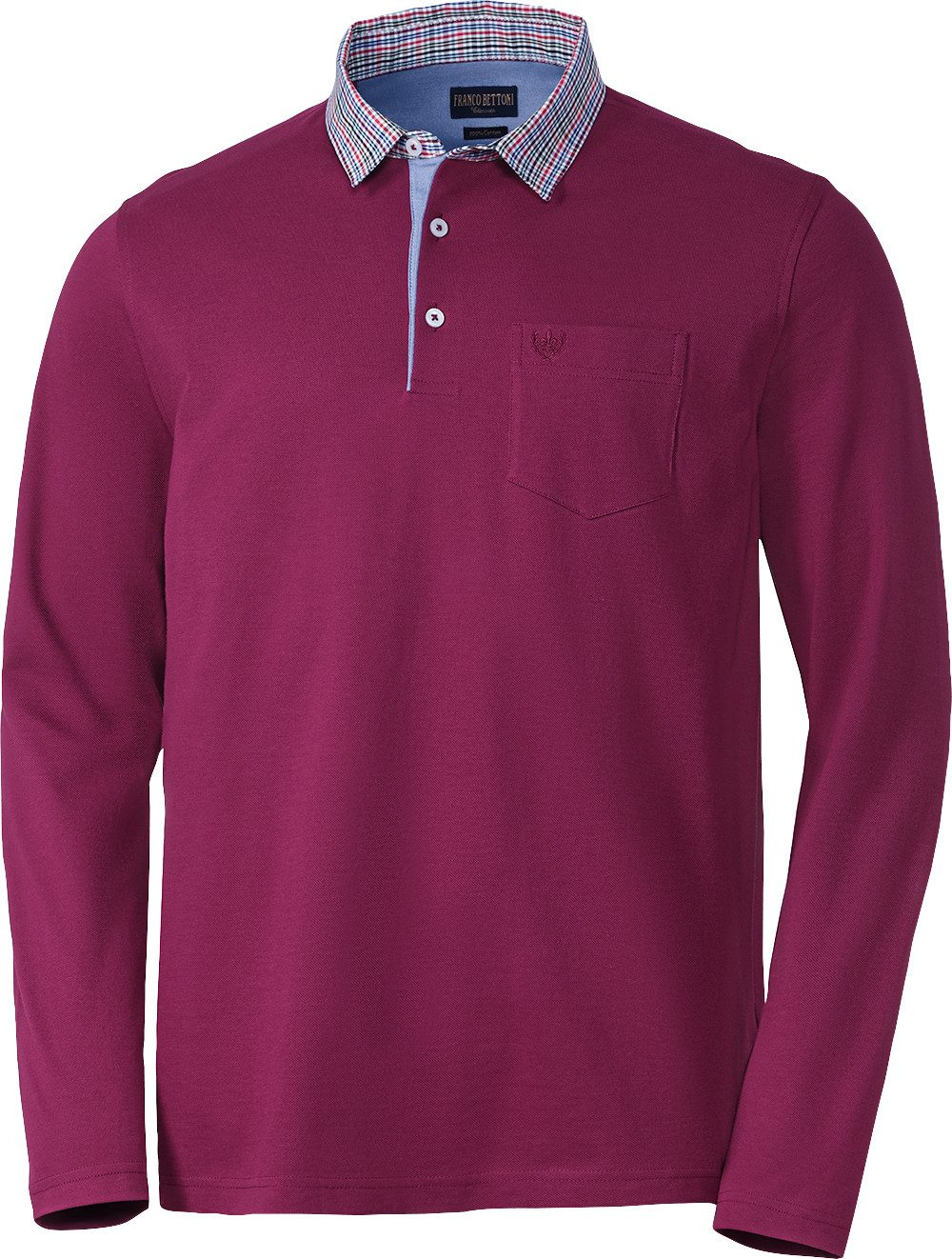 Franco Bettoni Langarm-Poloshirt Hohe Hautverträglichkeit durch 100% Baumwo günstig online kaufen