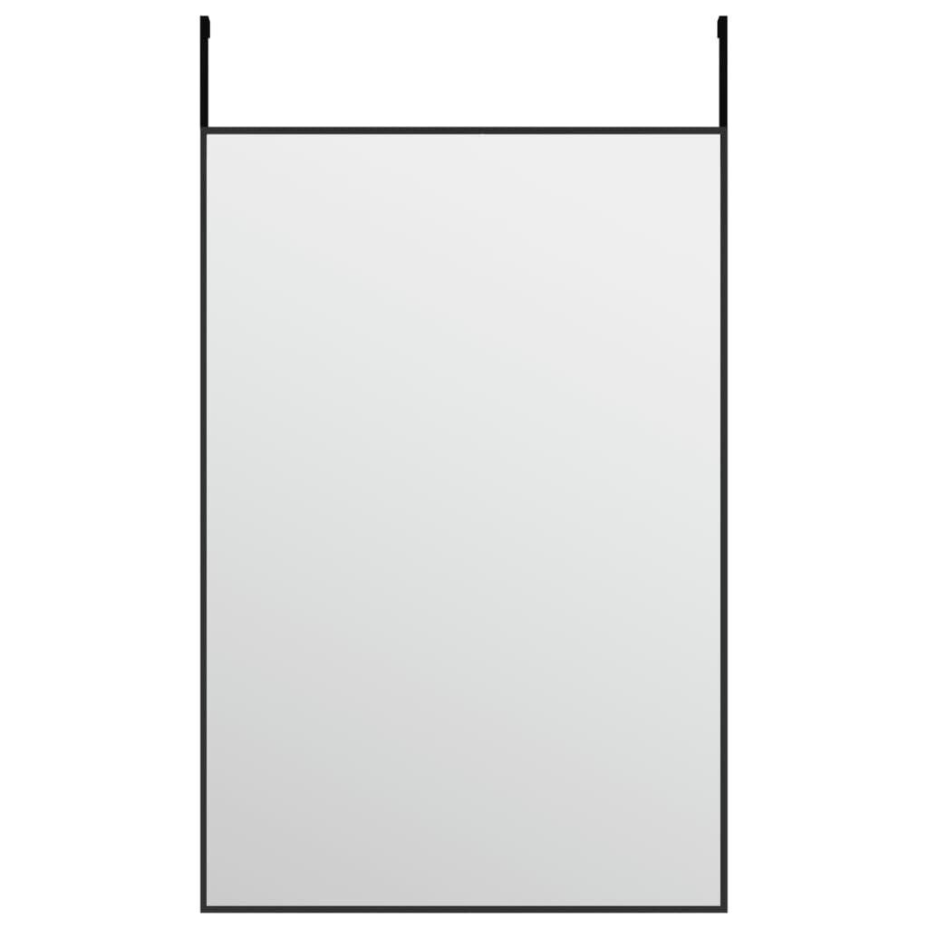 40x60 (1-St) Schwarz vidaXL und cm Schwarz | Schwarz Glas Türspiegel Spiegel Aluminium
