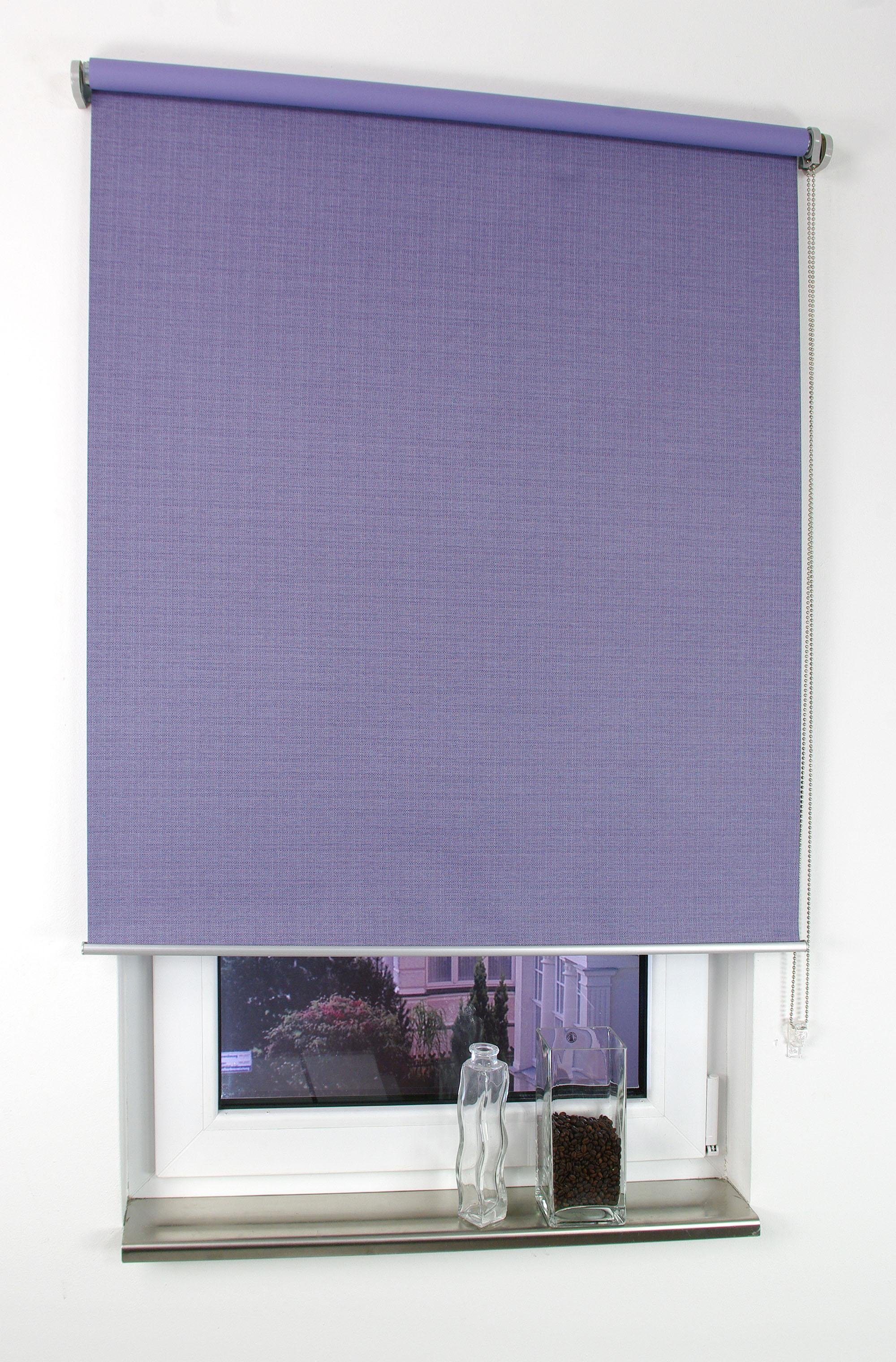 Seitenzugrollo Struktur, Liedeco, verdunkelnd, mit Bohren, verschraubt, Uni günstig online kaufen