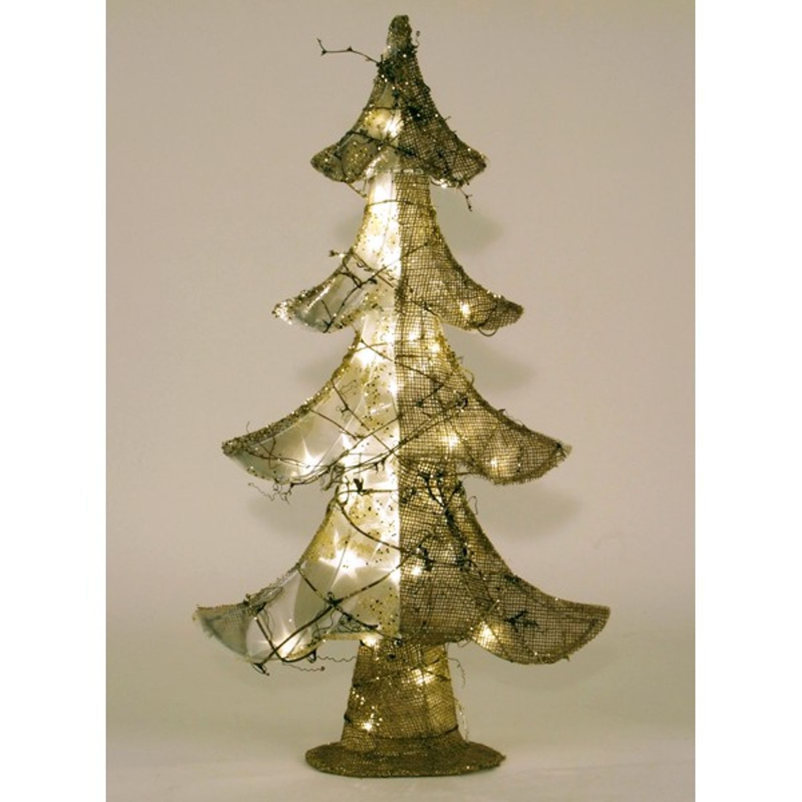 BURI Künstlicher Weihnachtsbaum LED Jute-Weihnachtsbaum Tannenbaum Weihnachtsdeko Dekobaum Christbaum
