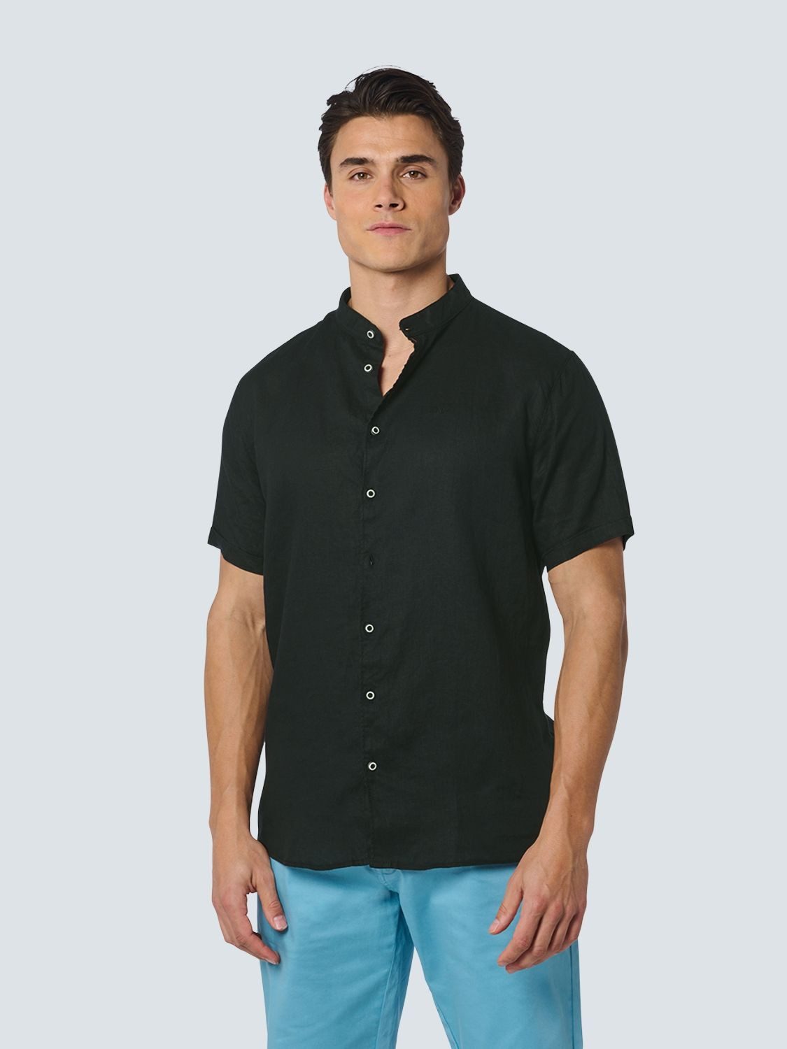 NO EXCESS Leinenhemd - kurzarm Leinenhemd - lässiges Sommer Hemd - Shirt Short Sleeve Linen