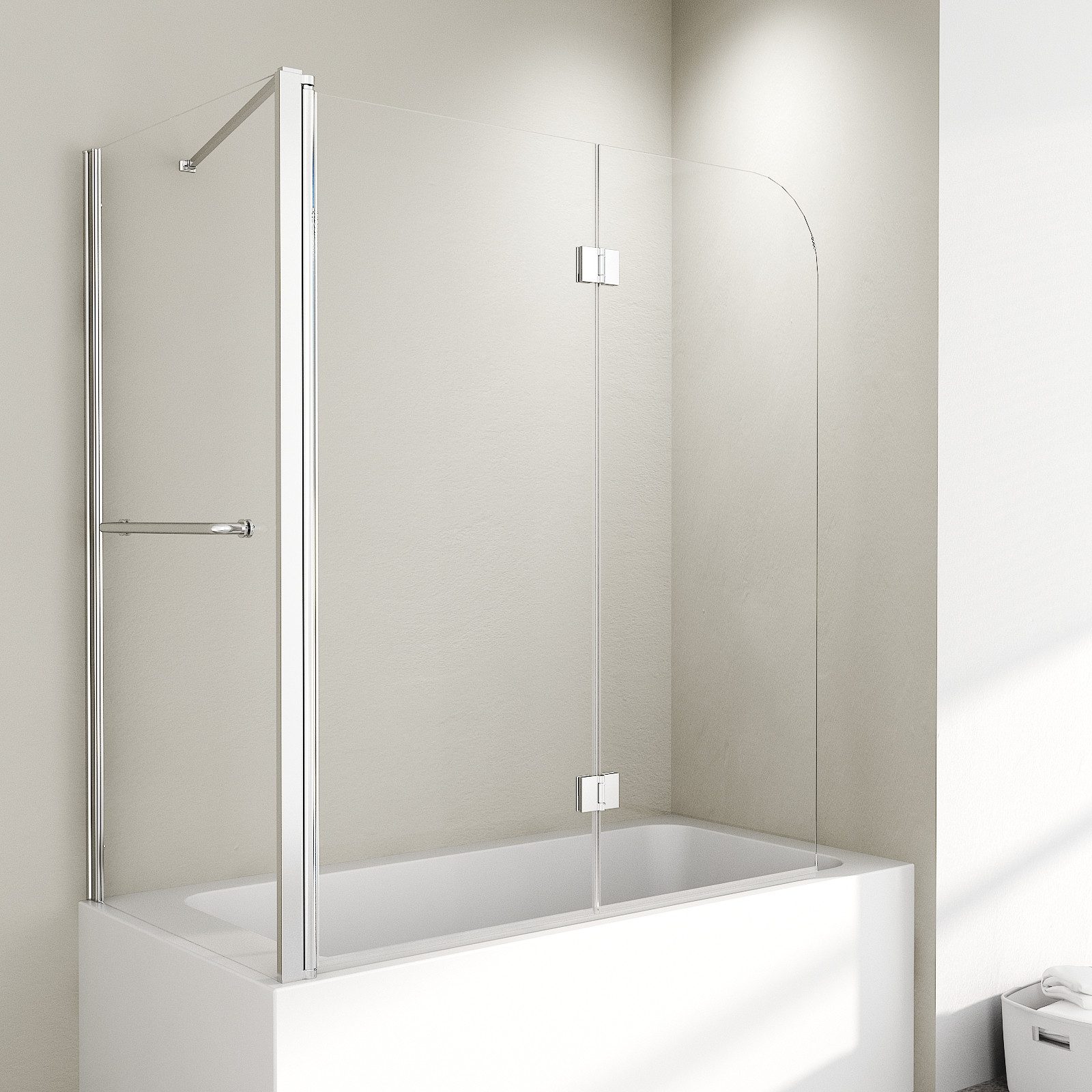 Hopibath Duschwand für Badewanne 2 teilig mit 70cm 75cm Seitenwand 6MM NANO günstig online kaufen