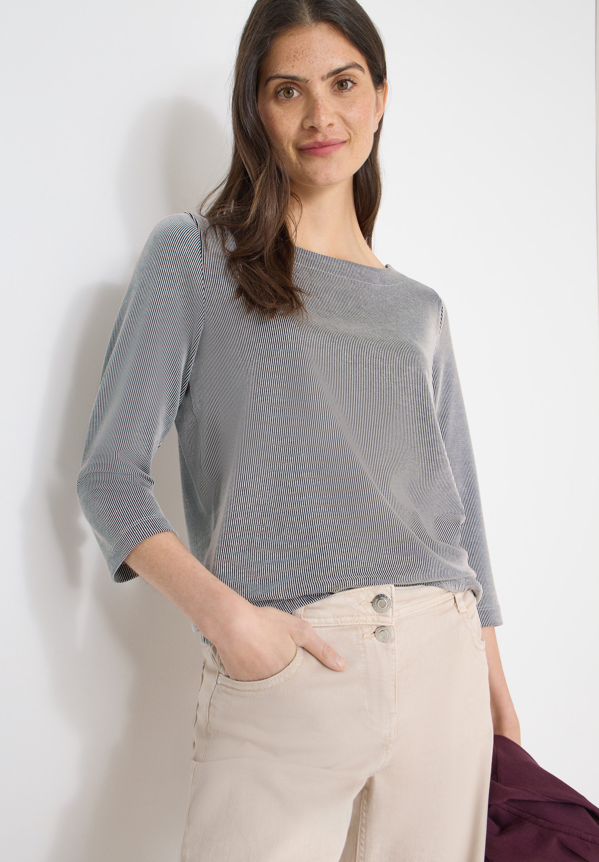 CECIL 3/4-Arm-Shirt mit Streifen Muster