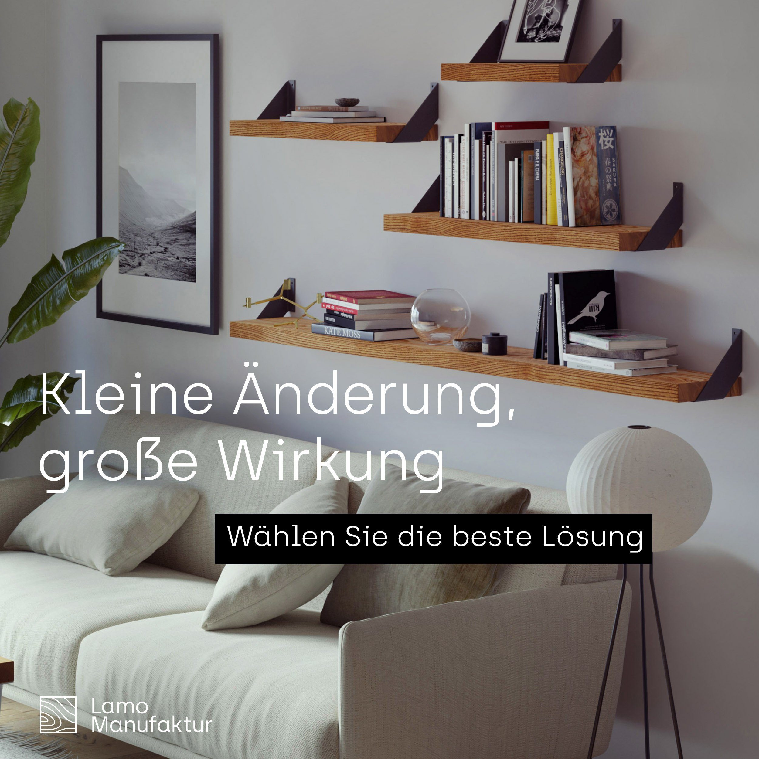 LAMO Manufaktur Wandregal Holz Gerade Regal günstig online kaufen