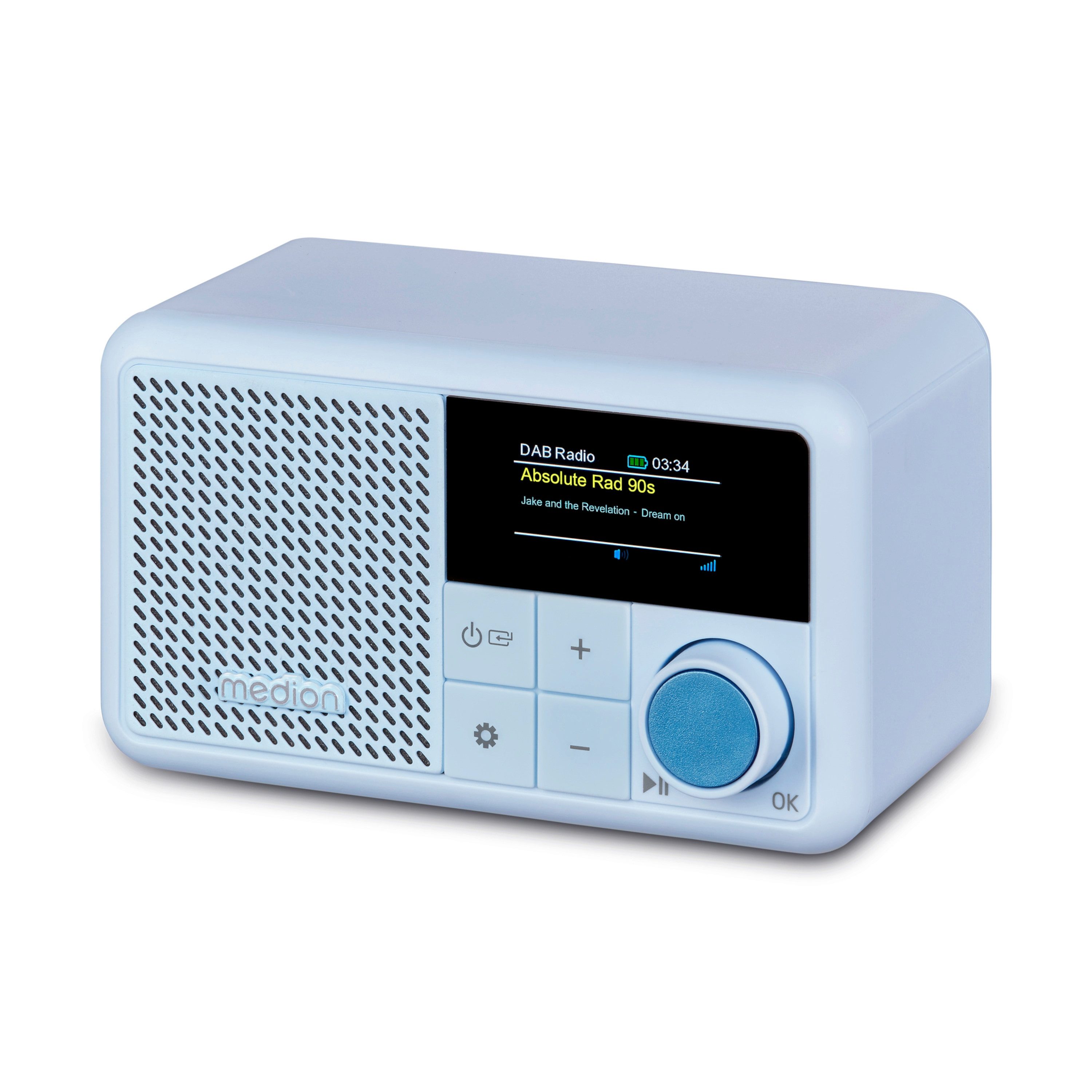 Medion® Tragbares DAB+ Radio MEDION® LIFE® S66822 (MD44822) Radio (MW/UKW, AM/FM, DAB+, RDS, 2 W, ca. 6,5 Akkulaufzeit, Farb-TFT-Display, Bluetooth® 5.3, IPX1-Schutz)