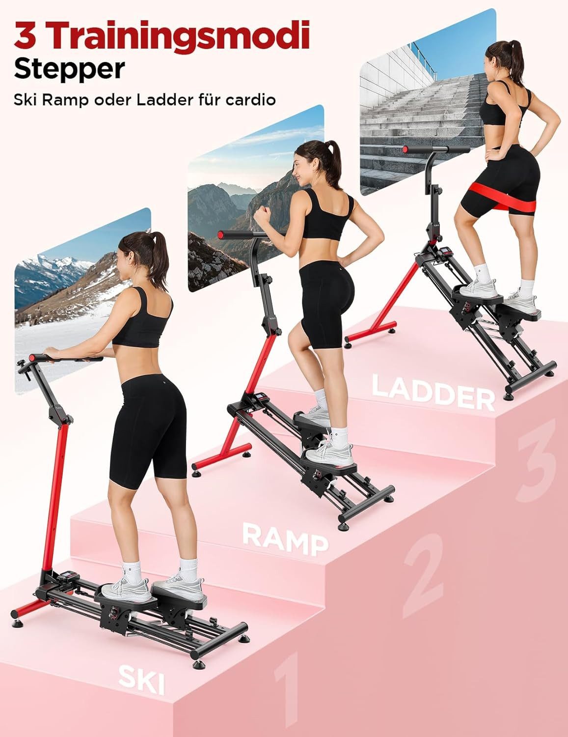 Dripex Stepper Stair Stepper 2026 für Zuhause - 3 Trainingsmodi, bis 300 kg Tragkraft