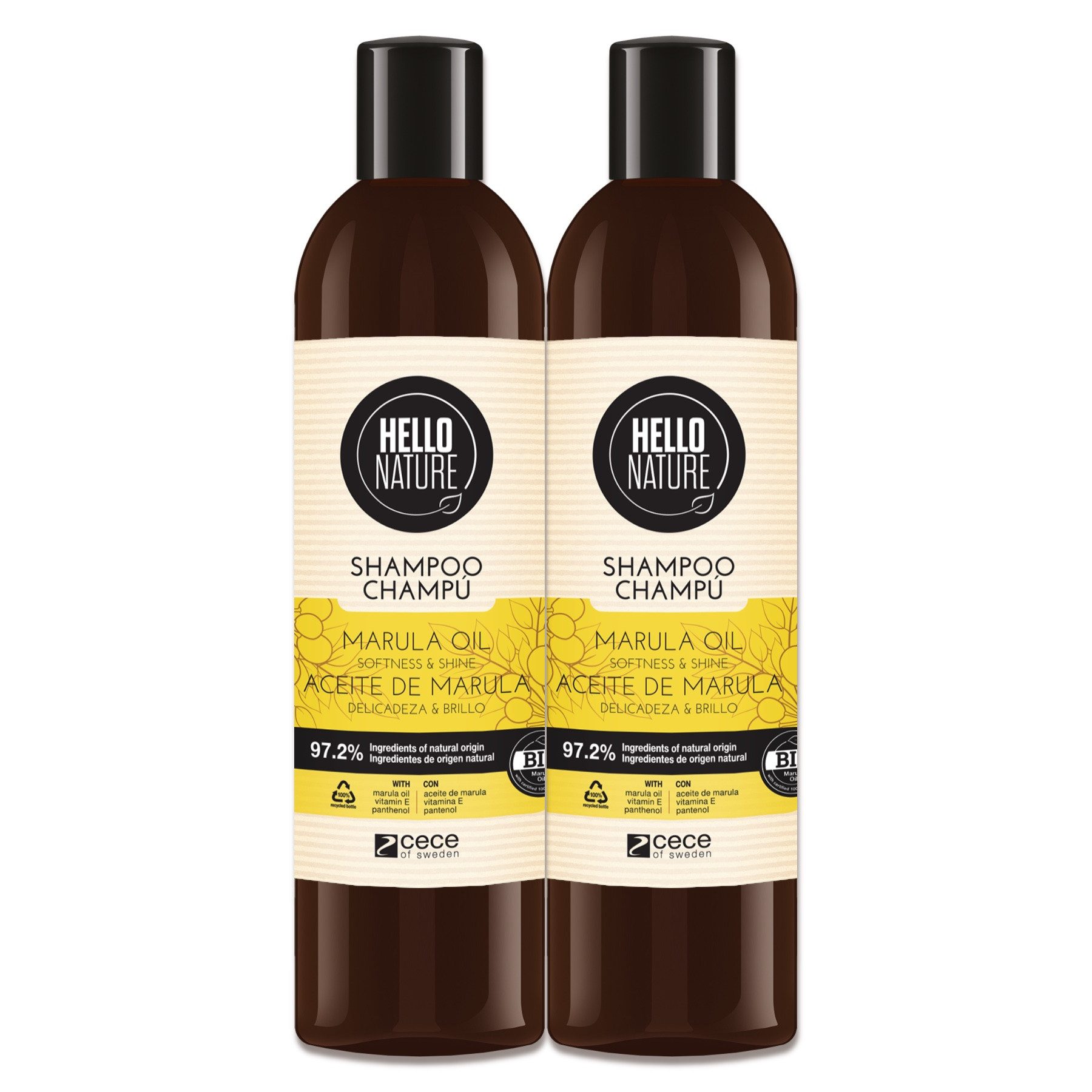 P-Beauty Cosmetic Accessories Haarshampoo Haarpflege Haarschäden Repair Marula Öl Naturkosmetik Hello Nature, 2-tlg., Haarpflege, Haarshampoo, Hello Nature, Shampoo