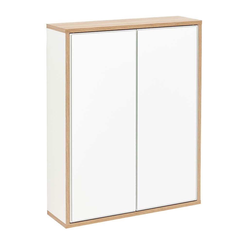 FACKELMANN Badezimmerspiegelschrank Finn Spiegelschrank 60cm – Weiß matt