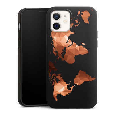 DeinDesign Handyhülle Weltkarte Landkarte Bronze Worldmap Triangle ohne Hintergrund, Apple iPhone 12 Organic Case Bio Hülle Nachhaltige Handyhülle