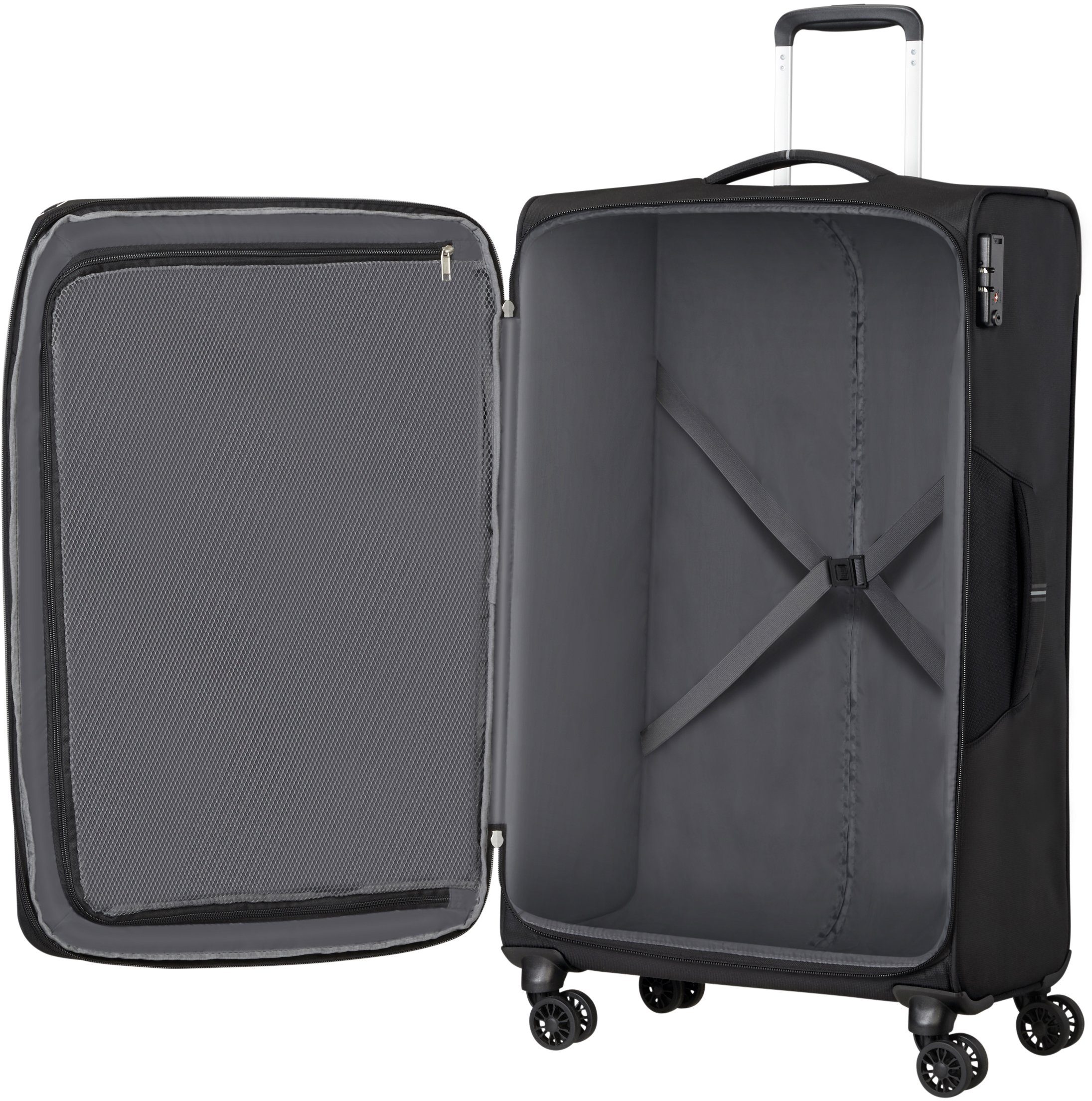 79 Volumenerweiterung American mit Rollen, 4 Black/Grey cm, Weichgepäck-Trolley Crosstrack, Tourister®