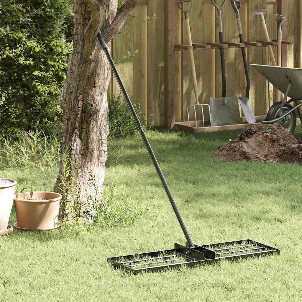 vidaXL Rechen Gartenrechen Schwarz 75 x 25 x 200 cm Pulverbeschichteter Stahl, (1-tlg)
