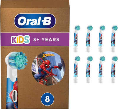 Oral-B Aufsteckbürste Kids Spiderman, für elektrische Zahnbürste, für Kinder ab 3 Jahren, 8 Stück
