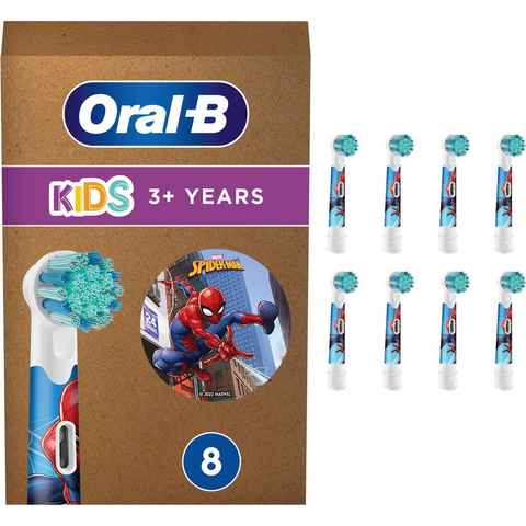 Oral-B Aufsteckbürste Kids Spiderman, für elektrische Zahnbürste, für Kinder ab 3 Jahren, 8 Stück