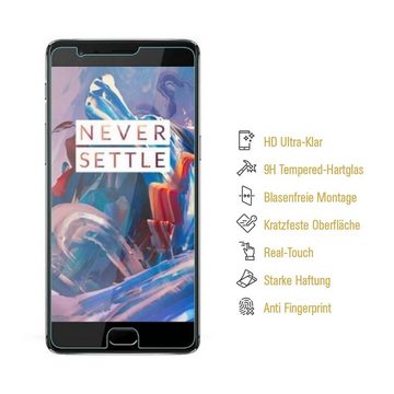 Protectorking Schutzfolie 1x 9H Hartglasfolie für OnePlus 3 3T Panzerfolie Displayschutzfolie, (1-Stück), Displayschutzglas, Schutzglas Echtglas Tempered 9H Härte HD-KLAR