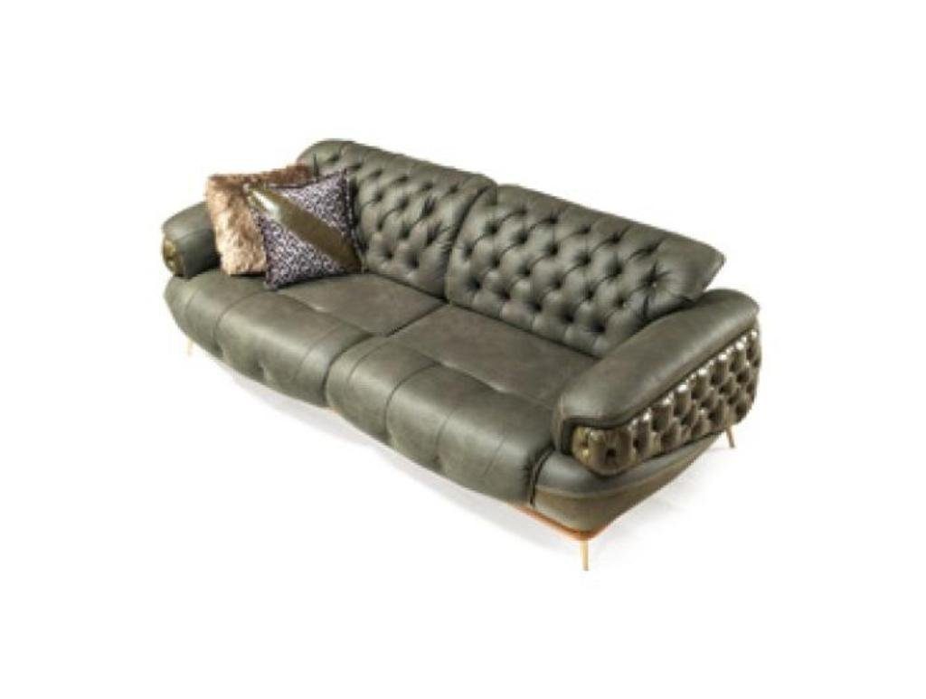 JVmoebel ChesterfieldSofa, Grüne Chesterfield Couch US Stil Möbel