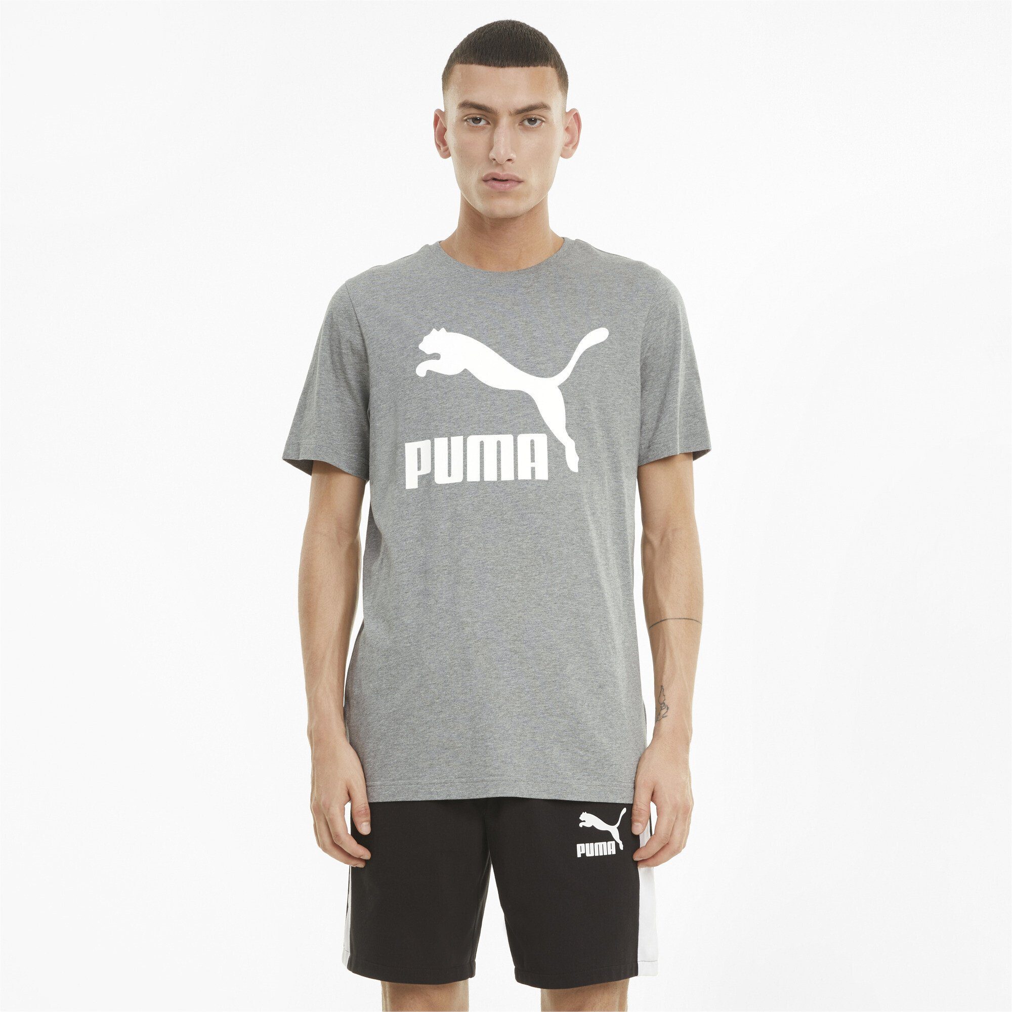 PUMA T-Shirt Classics Logo Herren T-Shirt Medium Gray Heather