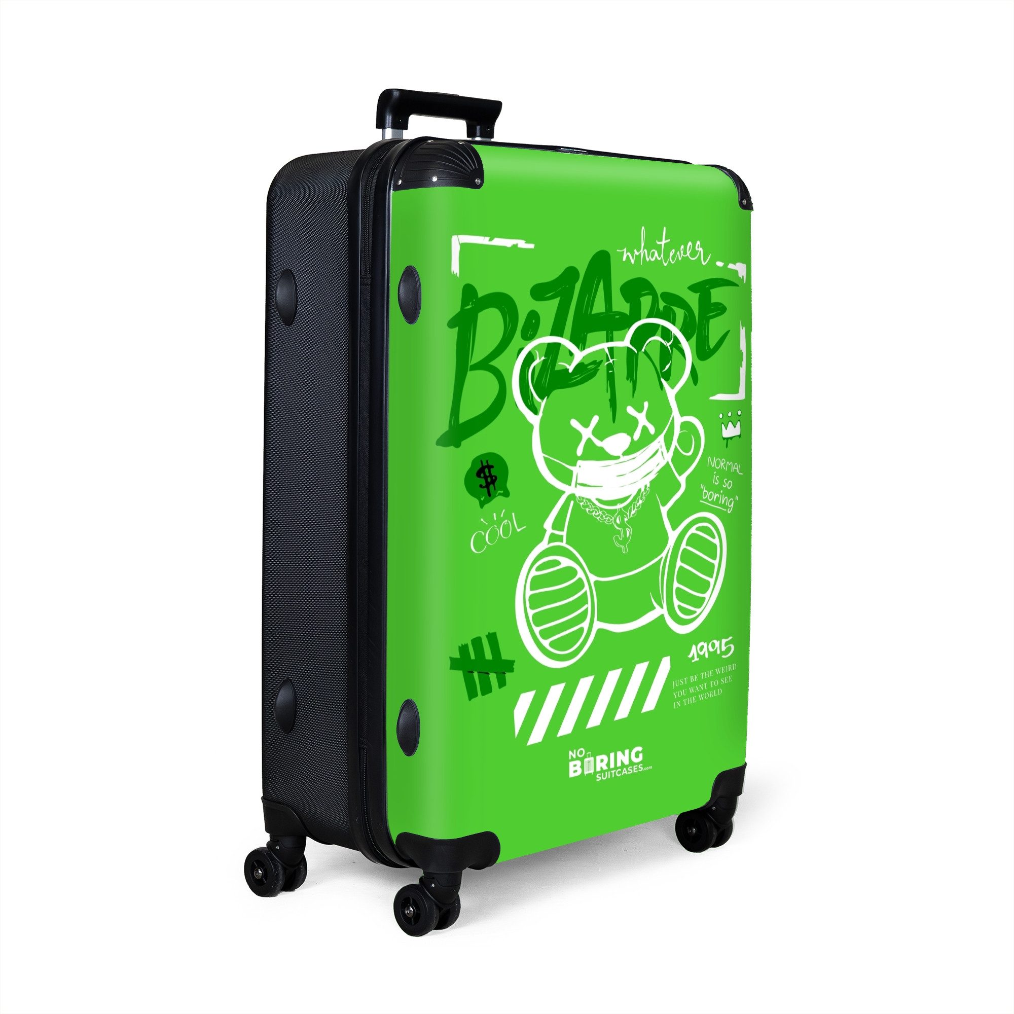 NoBoringSuitcases.com© Hartschalen-Trolley Weiße Silhouette eines Teddybäre günstig online kaufen
