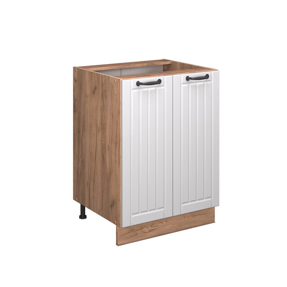 Vicco Unterschrank Fame-Line, Weiß Landhaus/Goldkraft Eiche, günstig online kaufen