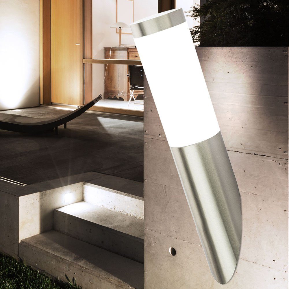 Gartenleuchte Leuchtmittel inklusive, Edelstahl Außen-Wandleuchte, Warmweiß, Wandleuchte Außenlampe etc-shop IP44 LED