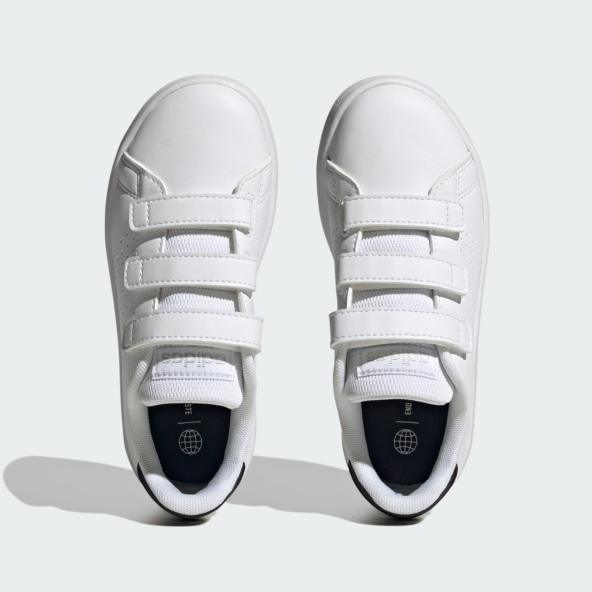 ADVANTAGE / LIFESTYLE Black Silver Sneaker adidas HOOK-AND-LOOP / Cloud Core SCHUH COURT White Sportswear Metallic