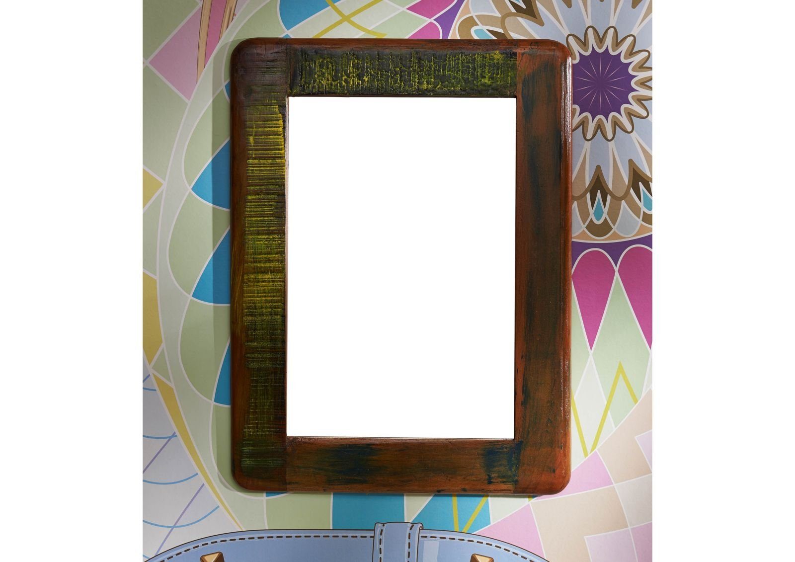 Massivmoebel24 recyceltem außergewöhnlicher Spiegel Altholz montiert, Shabby-Chic) Spiegel FREEZY im Altholz (60x3x80 aus