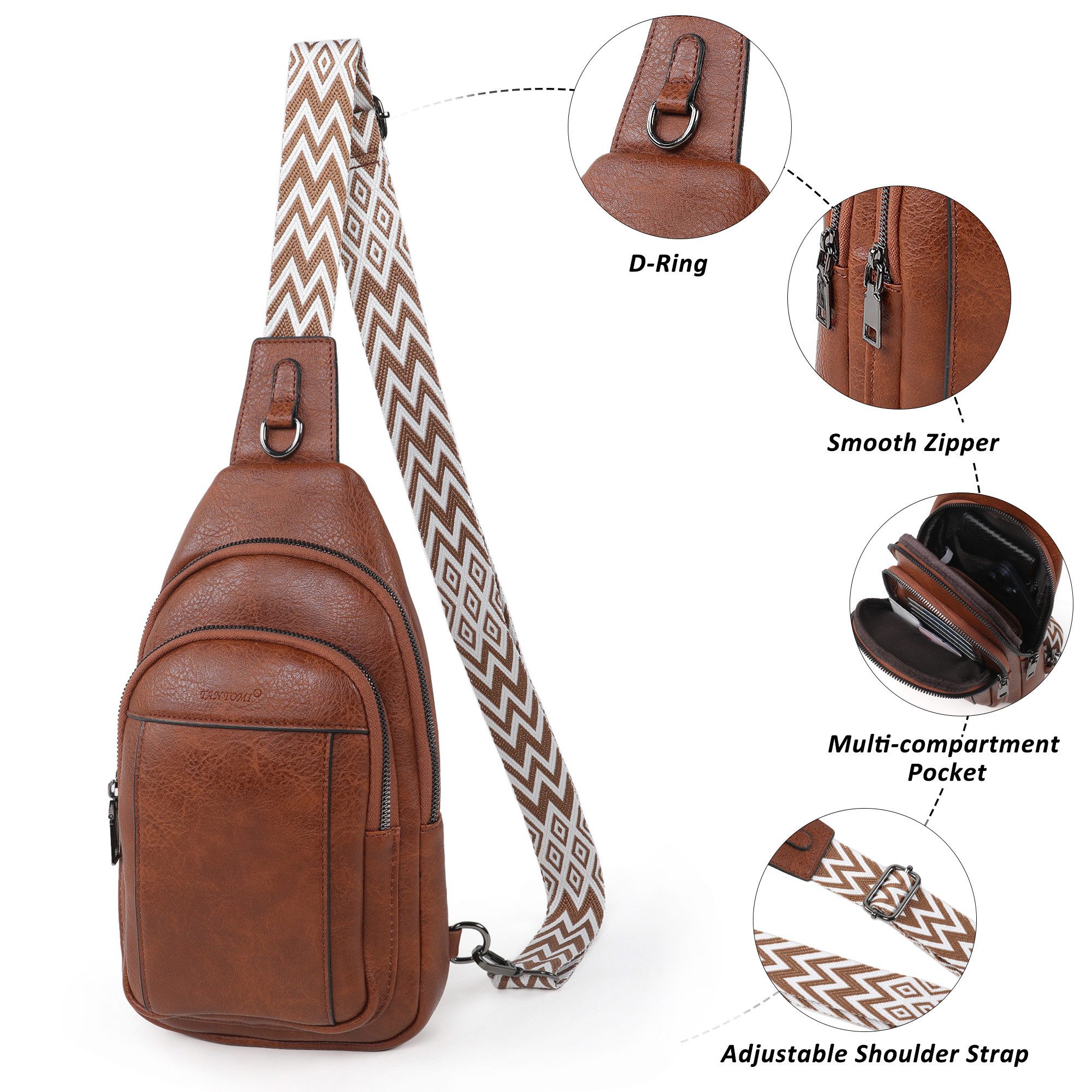 TAN.TOMI Umhängetasche Bauchtasche Damen Stylisch Umhängetasche Klein Crossbody Bag, Handy Umhängetasche Crossbag Umhängen für Outdoorsport – Bild 4 von 5