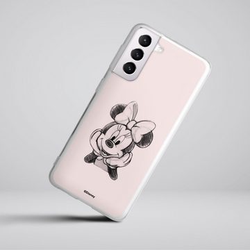 DeinDesign Handyhülle Minnie Mouse Offizielles Lizenzprodukt Disney Minnie Posing Sitting, Samsung Galaxy S21 5G Silikon Hülle Bumper Case Handy Schutzhülle