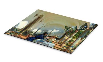 Posterlounge Alu-Dibond-Druck John Singer Sargent, Frühstück in der Loggia, Mediterran Malerei