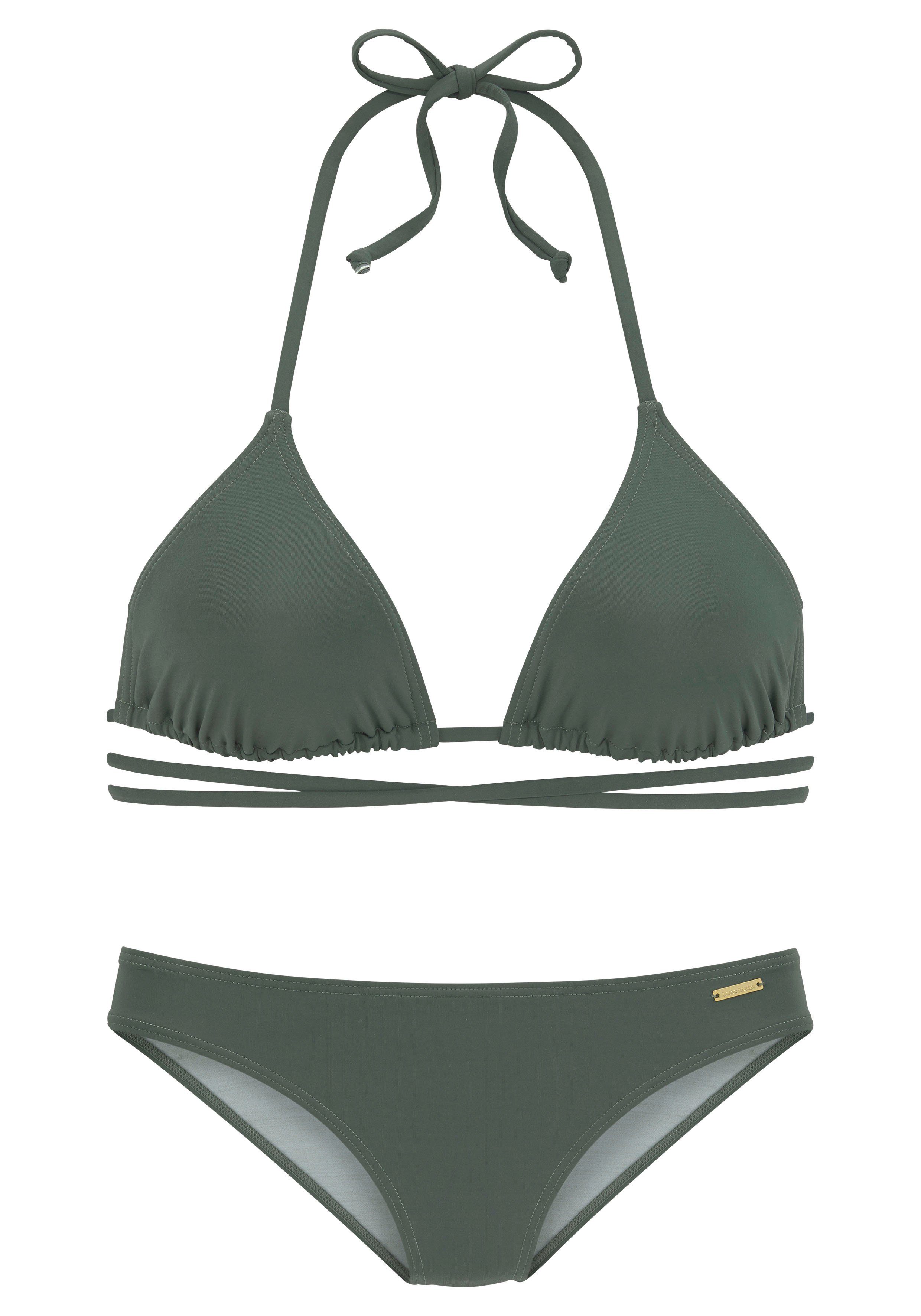Bruno Banani Triangel-Bikini unifarben mit langem Bindeband günstig online kaufen