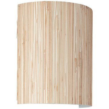 Lightbox Wandleuchte, ohne Leuchtmittel, Wandspot mit Seegras Schirm, 26 x 23 cm, dimmbar, E27 max. 52W