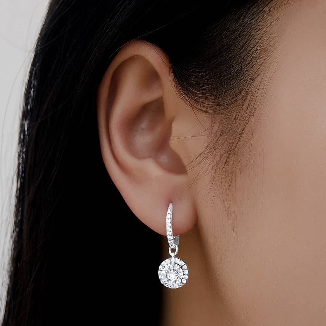 Lisandra Scott Paar Creolen Ohrringe Kristallpavé mit Steinen und Tropfen A günstig online kaufen