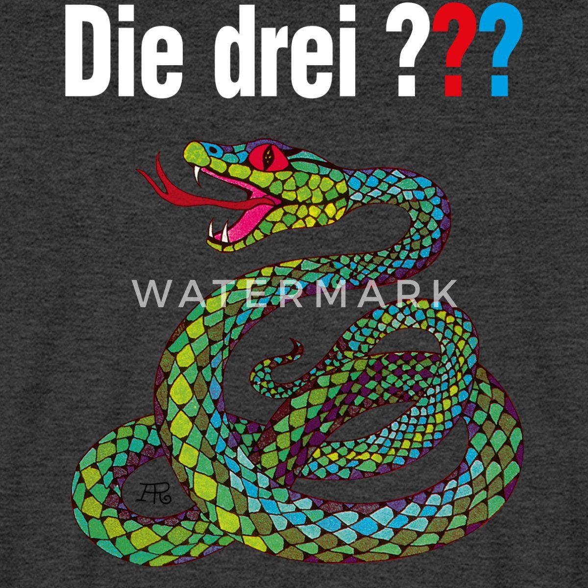 Spreadshirt T-Shirt Die Drei Fragezeichen und die singende Schlange Männer Premium T-Shirt (1-tlg)