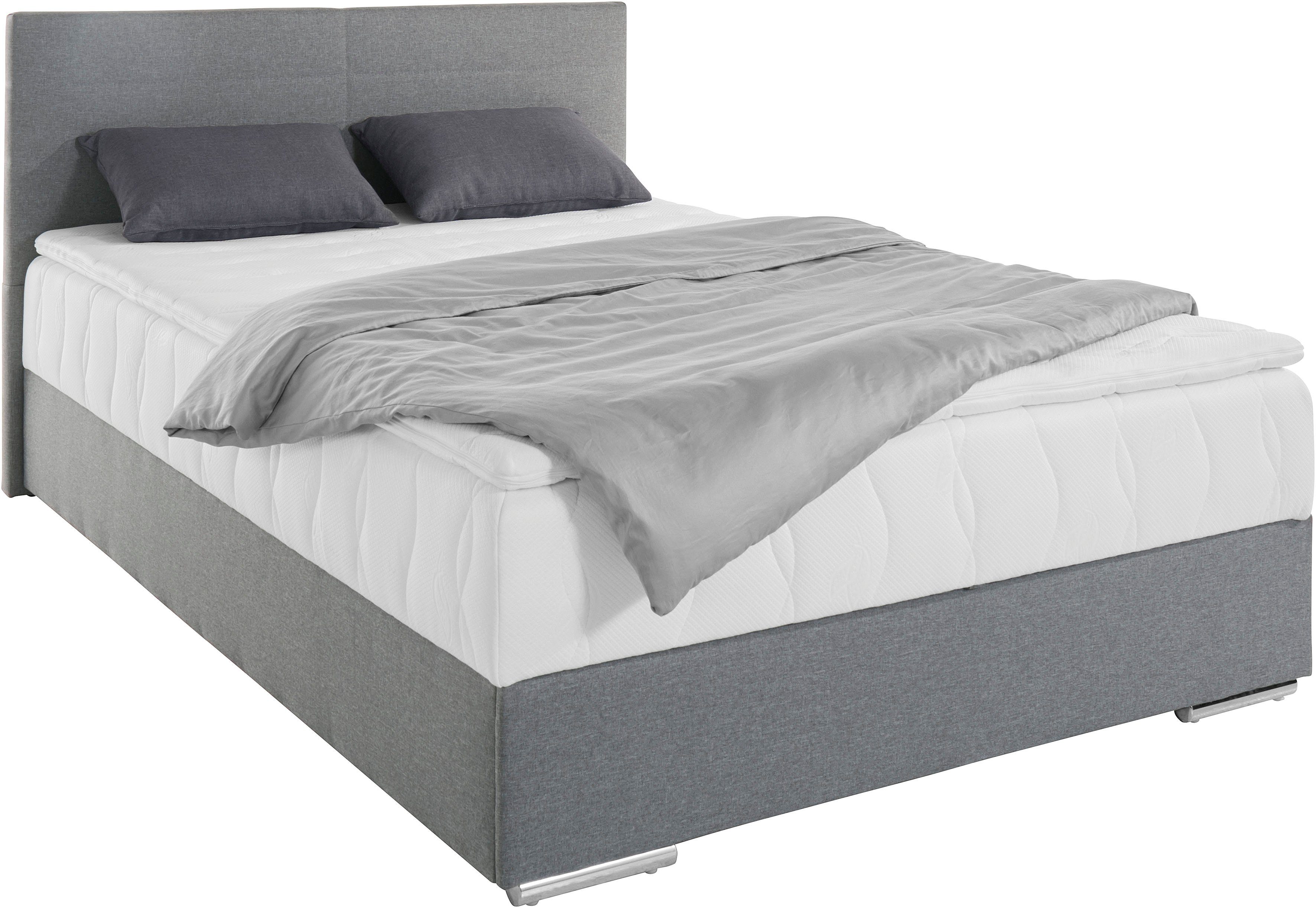 mit Tom, Zierkissen grau Topper Boxbett und | Bettkasten, grau COTTA