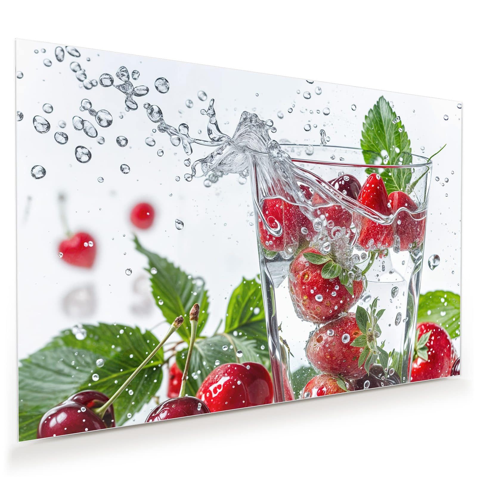 Primedeco Glasbild Wandbild Erdbeeren und Kirschen günstig online kaufen