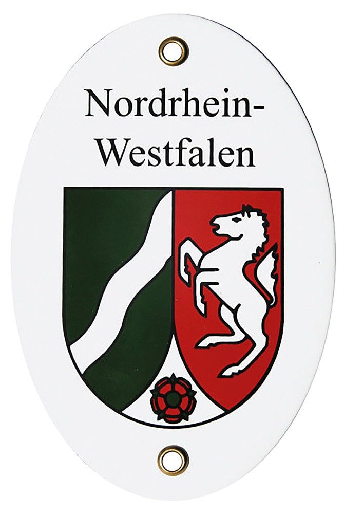 Dekoobjekt Emaille-Schild Länderwappen NRW.