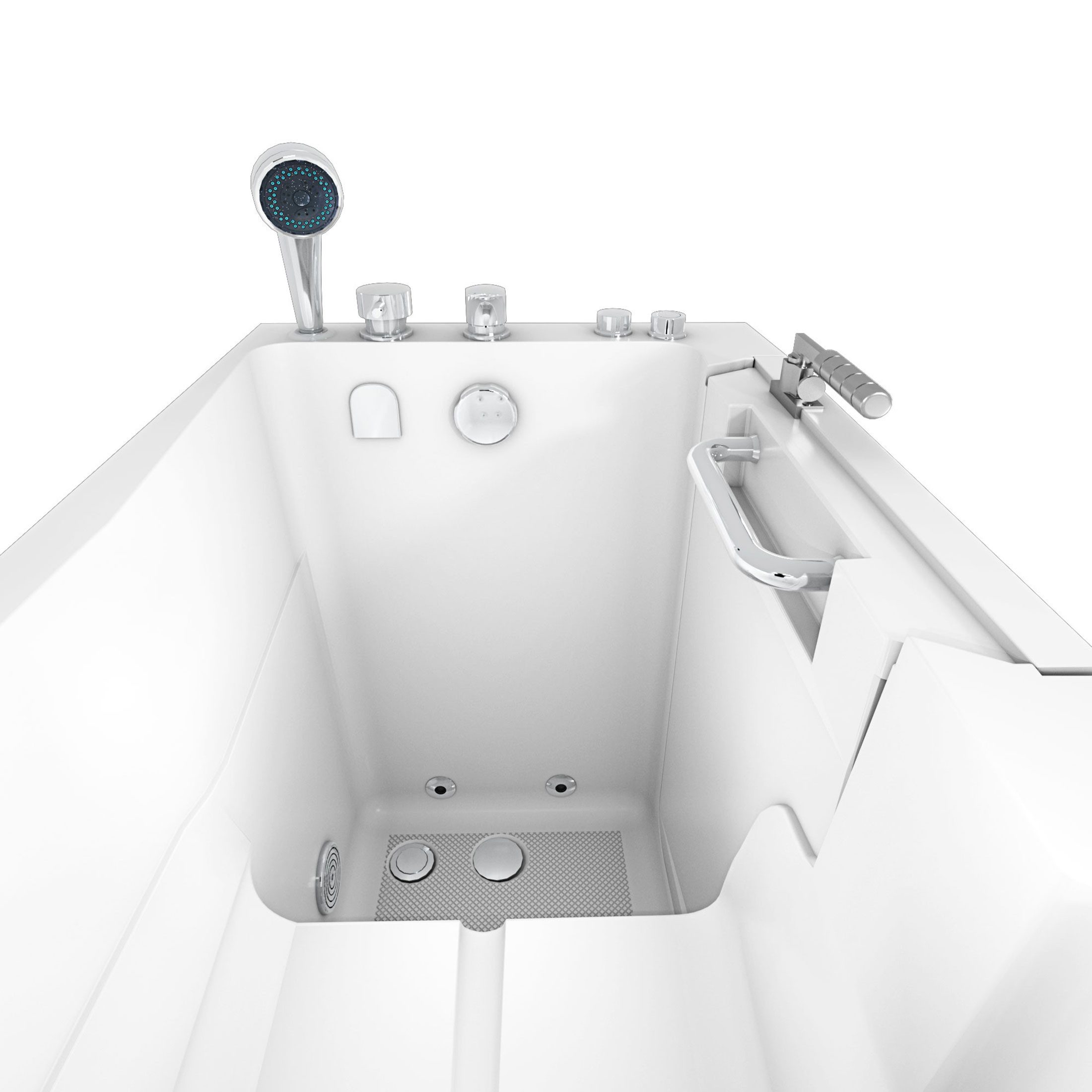 AcquaVapore Whirlpool-Badewanne Sitzwanne Whirlpool Badewanne mit Tür S08WP-C-L 110x68cm, (1-tlg), mit Ablaufgarnitur