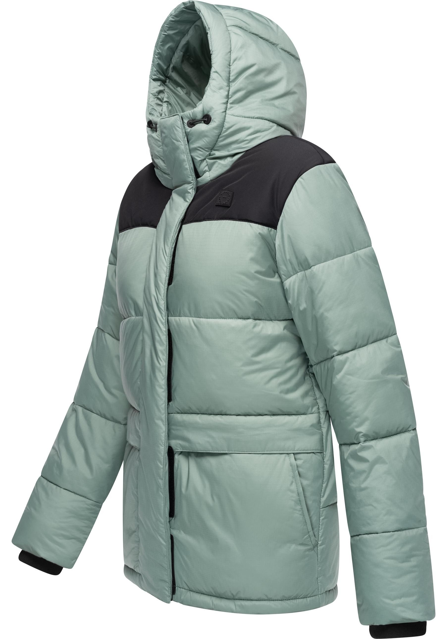 Ragwear Anorak Wikesh stylische Winter Steppjacke mit Colourblocking