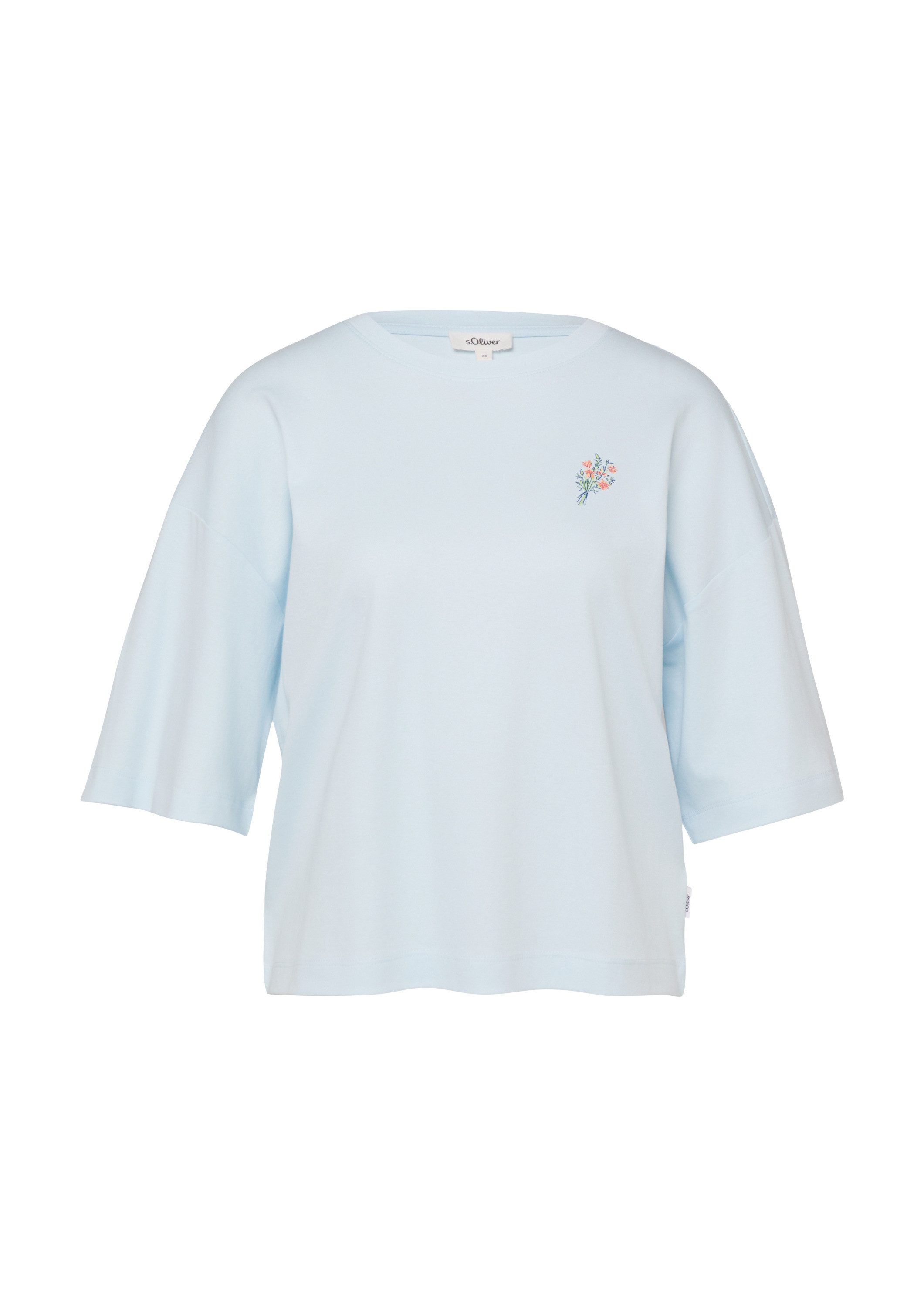 s.Oliver Kurzarmshirt T-Shirt T-Shirt mit Front- und Rückenprint im Relaxed Fit