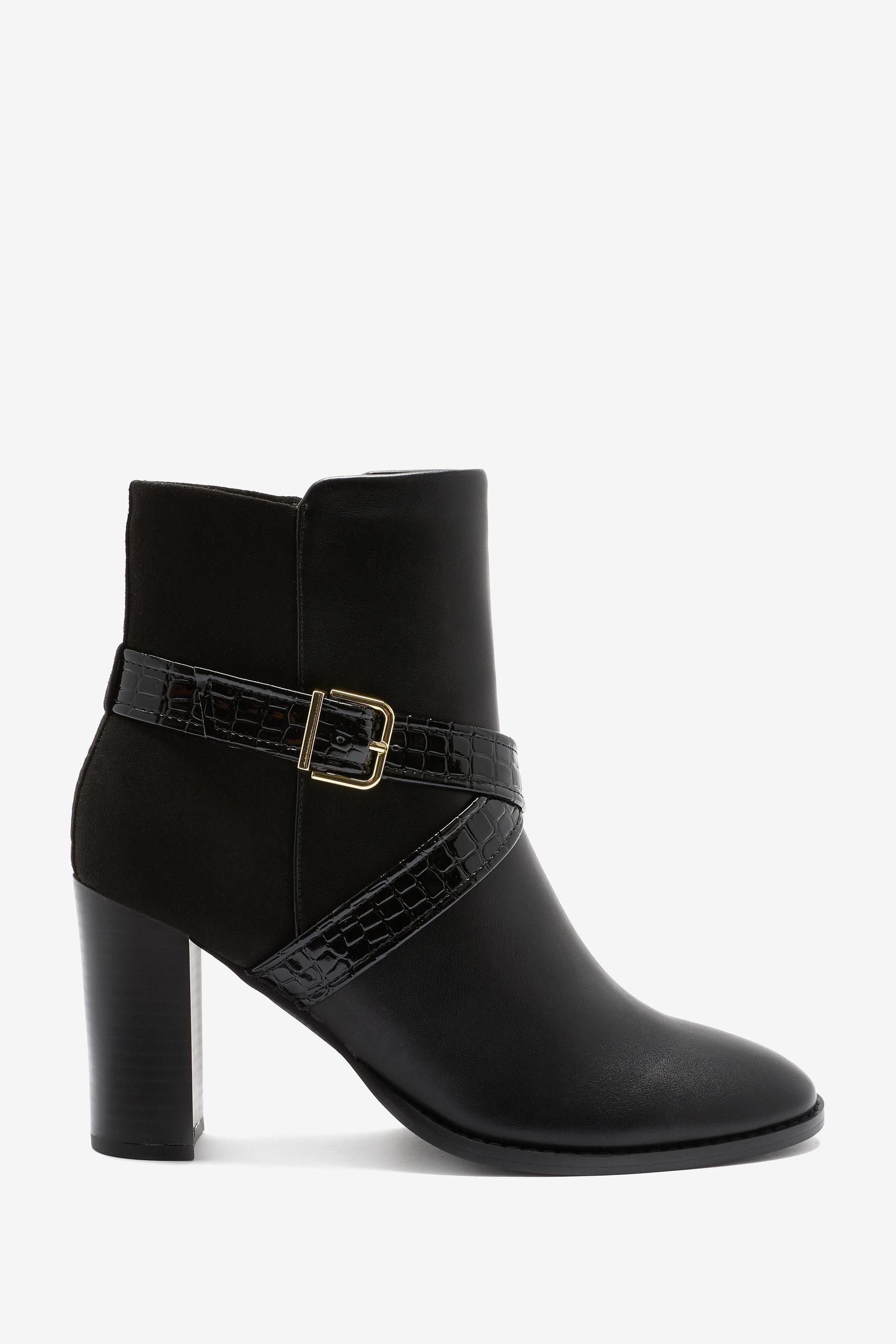 Next Forever Comfort® Absatz-Stiefeletten mit Schnalle Chelseaboots (1-tlg) Black | Chelsea-Boots